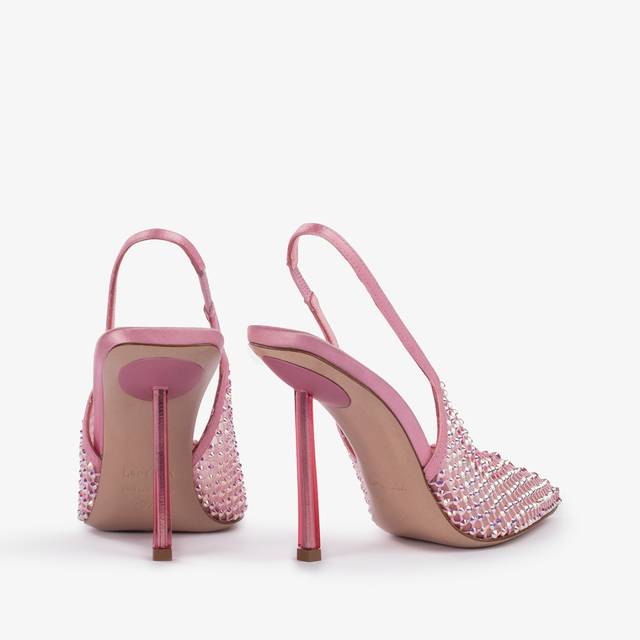 Le Silla Slingback gioiello rete rosa dea e Cristalli Italia