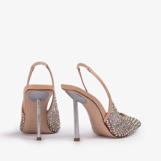 Le Silla Slingback gioiello rete nude skin In Linea