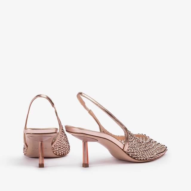 Le Silla Slingback gioiello rete oro rosa Qualità