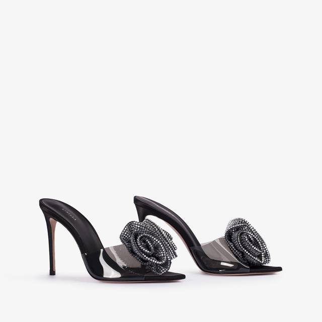 Le Silla Sandalo raso e plexy nero e Cristalli Convenienza