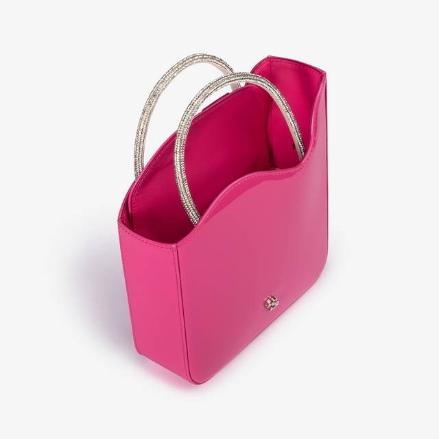 Le Silla Small bag vernice fucsia party con Cristalli Economico