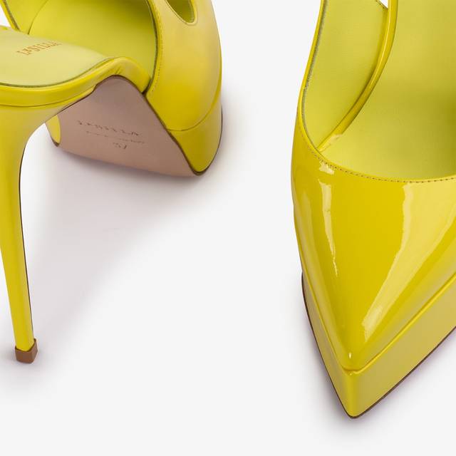 Le Silla Slingback plateau vernice gialla stella Italia