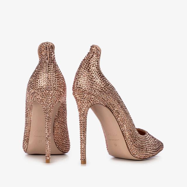 Le Silla Décolleté cristalli oro rosa 2025