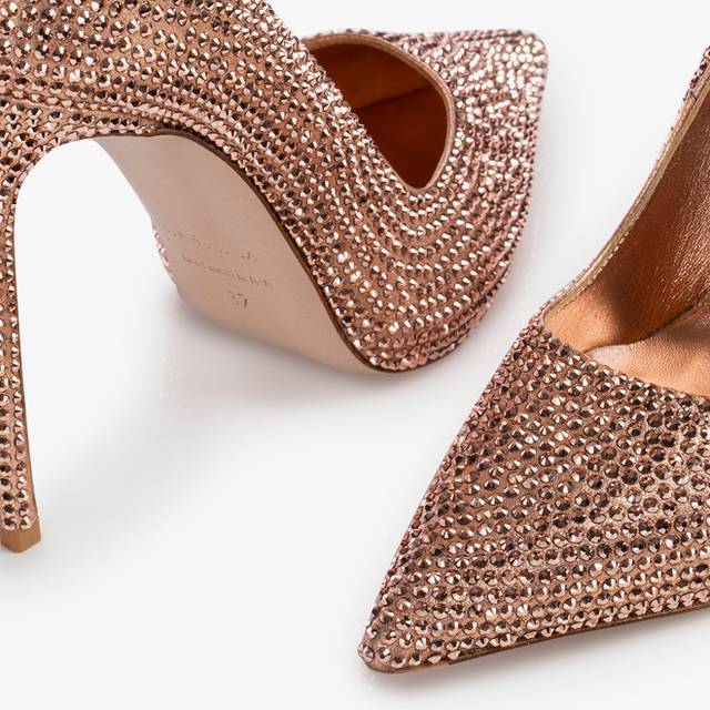Le Silla Décolleté cristalli oro rosa 2025