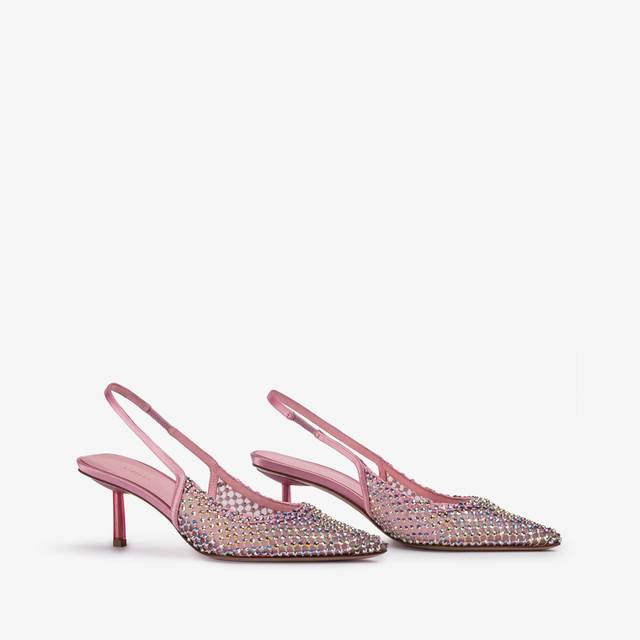 Le Silla Slingback gioiello rete rosa dea e Cristalli Enormi risparmi