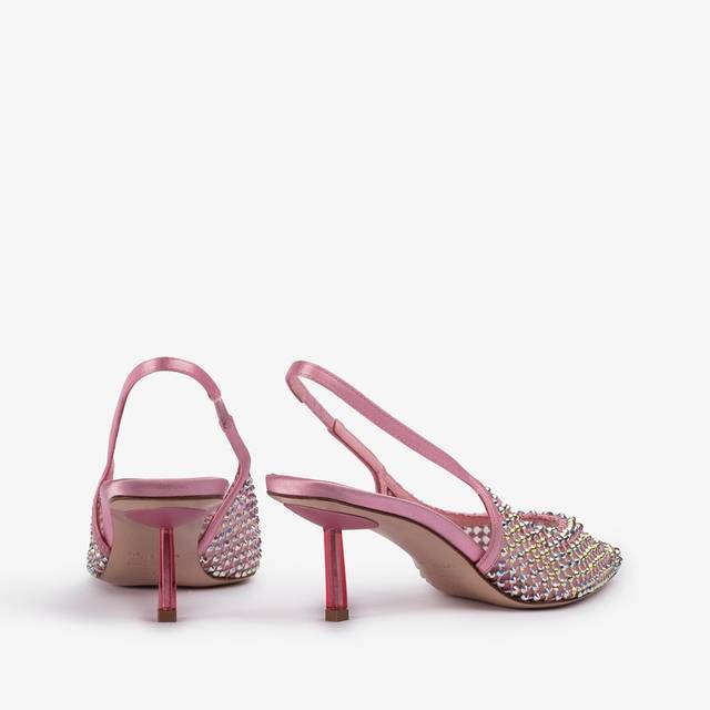 Le Silla Slingback gioiello rete rosa dea e Cristalli Enormi risparmi