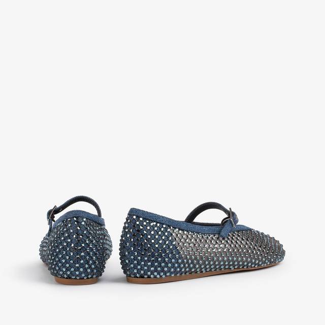 Le Silla Ballerina gioiello rete denim blu con Cristalli Acquista Ora