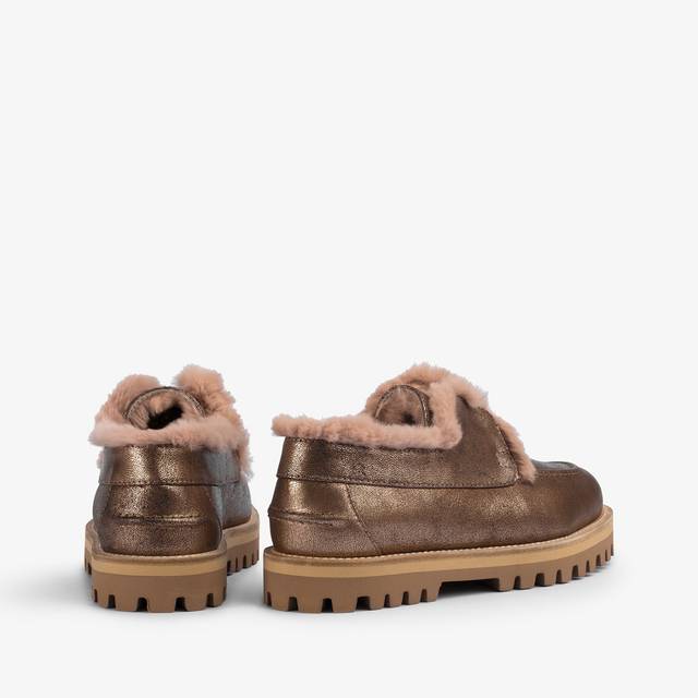 Le Silla Mocassino pelle laminata effetto vintage mordorè con fodera lapin Promozione Limitata