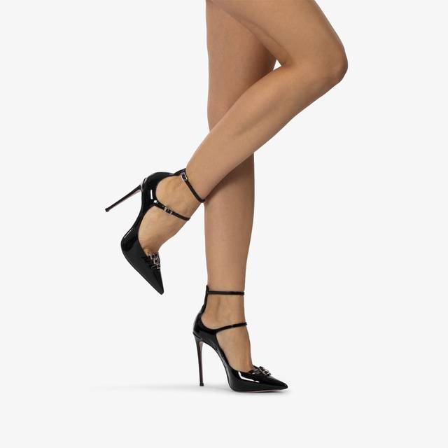 Le Silla Décolleté con listini vernice nera Sottocosto