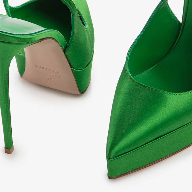 Le Silla Slingback con plateau raso verde emerald Offerta