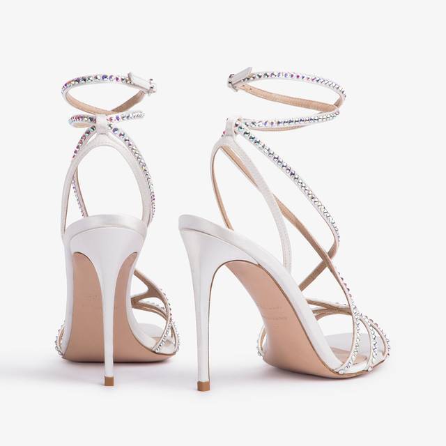 Le Silla Sandalo raso bianco carta e Cristalli Outlet