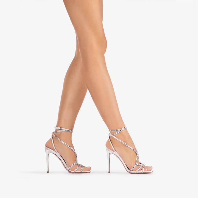 Le Silla Sandalo raso bianco carta e Cristalli Outlet