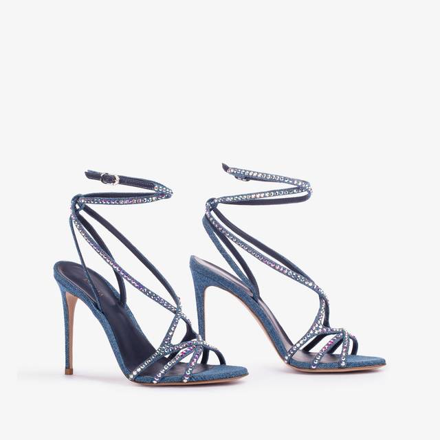 Le Silla Sandalo denim blu In Vendita