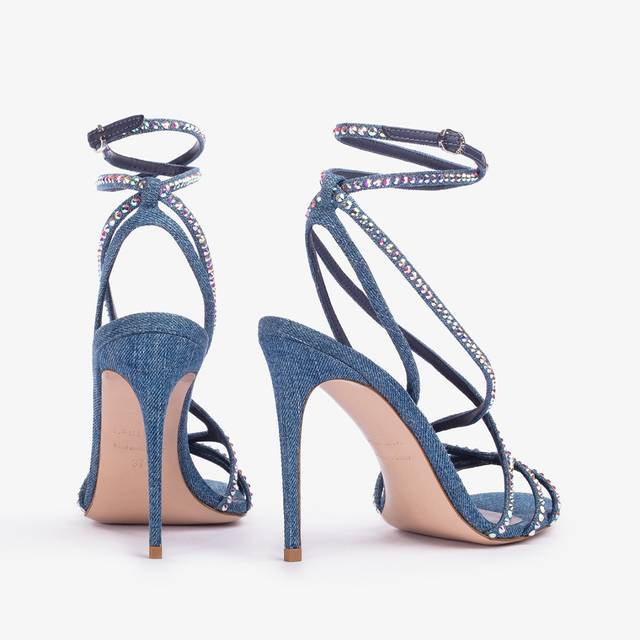 Le Silla Sandalo denim blu In Vendita