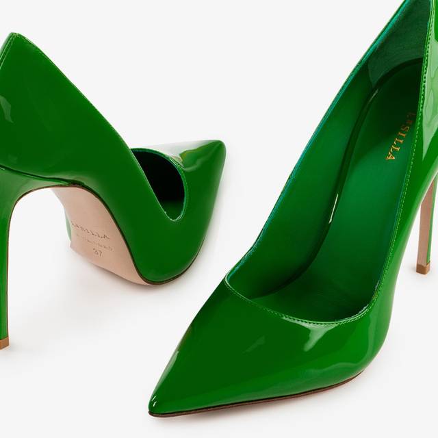 Le Silla Décolleté vernice verde emerald Saldi