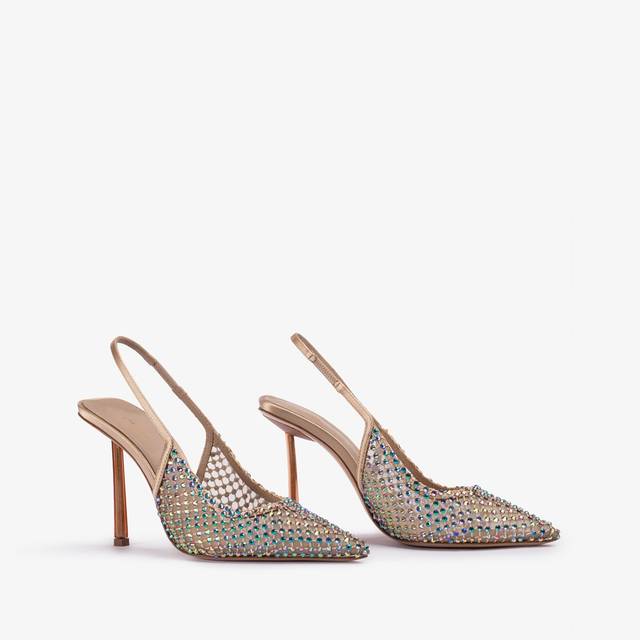Le Silla Slingback gioiello rete oro e Cristalli iridescenti Hotsell