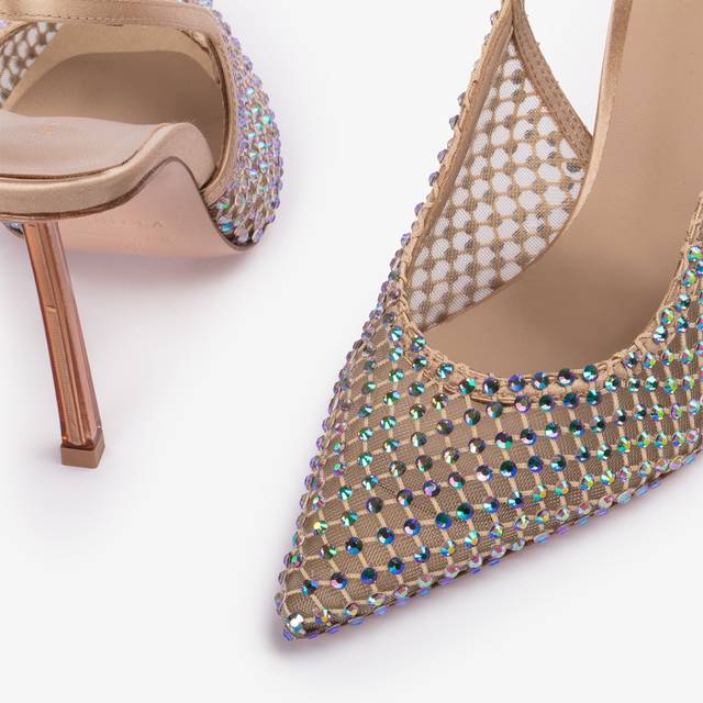 Le Silla Slingback gioiello rete oro e Cristalli iridescenti Hotsell