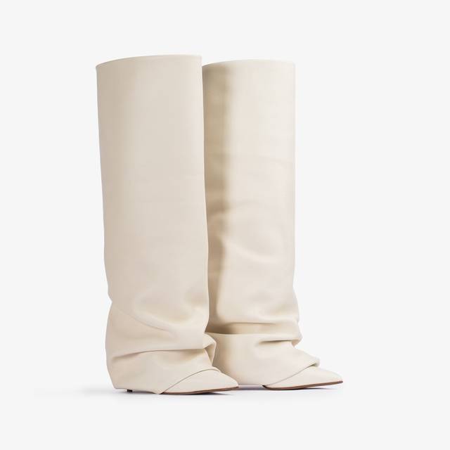 Le Silla Stivale con risvolto nappa bianco milk Italy