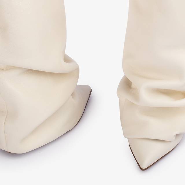 Le Silla Stivale con risvolto nappa bianco milk Italy