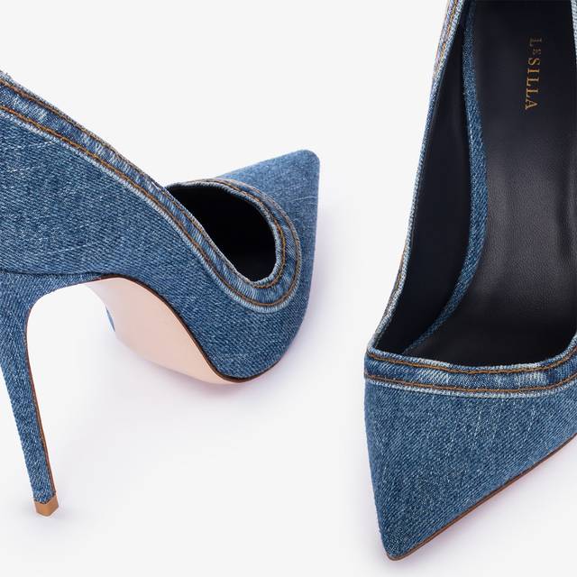 Le Silla Décolleté denim blu Promozione