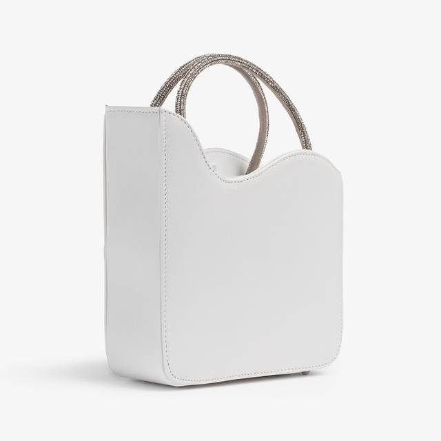 Le Silla Small bag pelle bianca carta e Cristalli Qualità Garantita