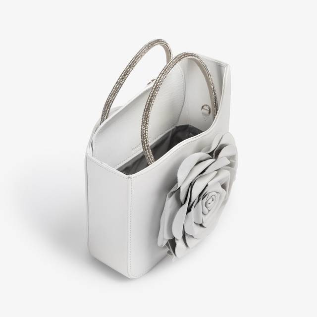 Le Silla Small bag pelle bianca carta e Cristalli Qualità Garantita
