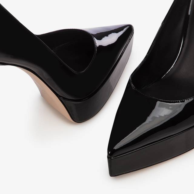 Le Silla Décolleté con plateau vernice nera Consegna Veloce