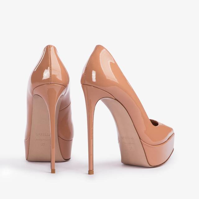 Le Silla Décolleté con plateau vernice nude phard Promozione Limitata