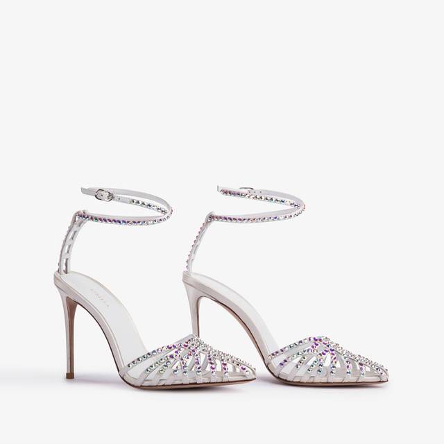 Le Silla Sandalo raso e Cristalli bianco Offerta