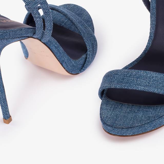 Le Silla Sandalo denim blu Outlet