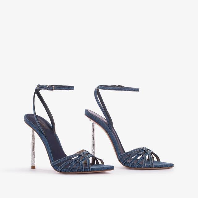 Le Silla Sandalo denim blu In Vendita
