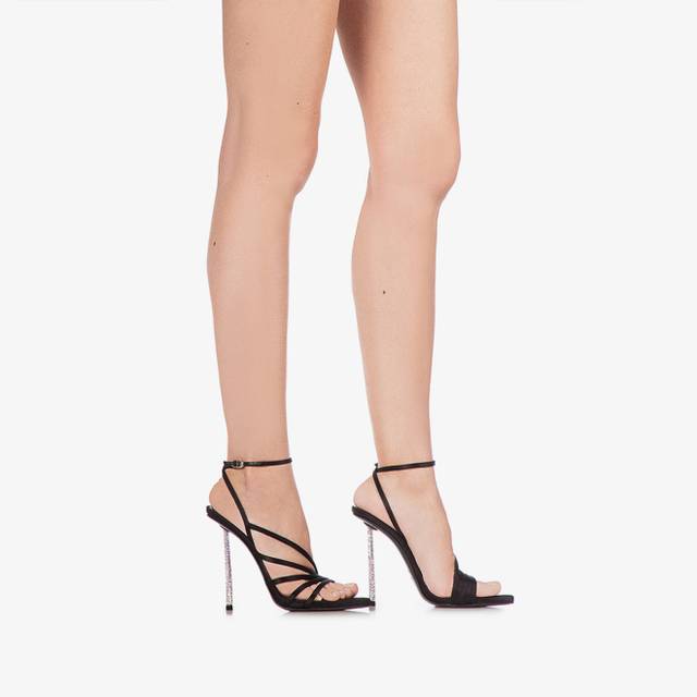 Le Silla Sandalo raso nero Hotsell