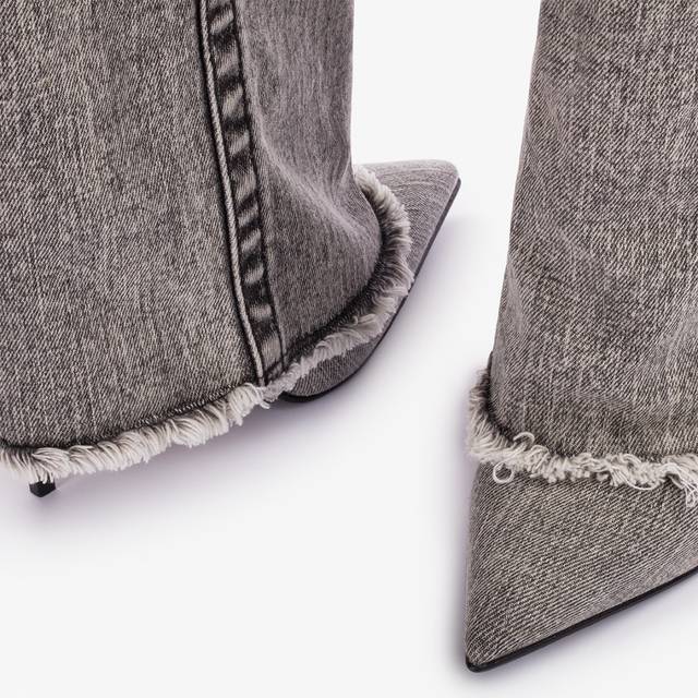 Le Silla Stivale al ginocchio con risvolto denim nero Negozi Online
