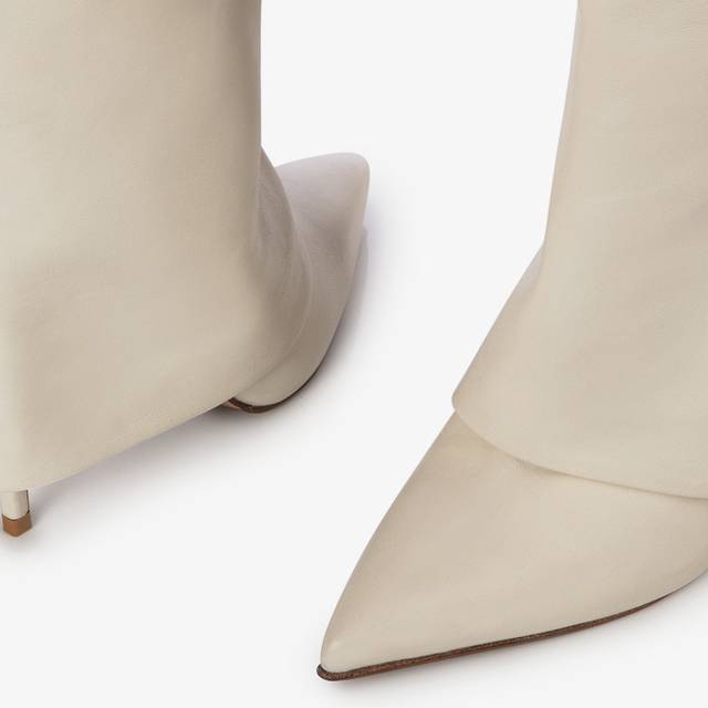 Le Silla Stivale con risvolto nappa bianco Consegna Veloce
