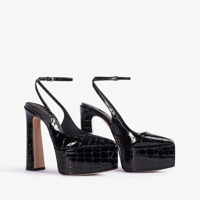 Le Silla Slingback con plateau stampa cocco nera Shopping Online