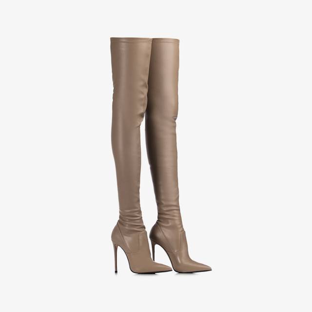 Le Silla Stivale sopra il ginocchio pelle vegan stretch grigio urban Offerte stagionali