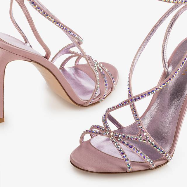Le Silla Sandalo raso rosa Paris e Cristalli Offerte