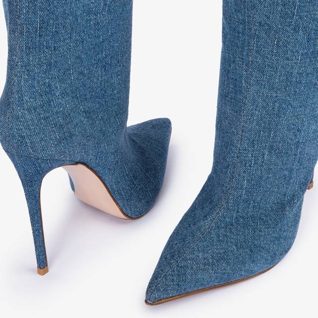 Le Silla Stivale sopra al ginocchio denim oversize blu Hotsell