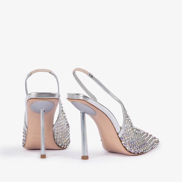 Le Silla Slingback gioiello rete argento eclissi 2025