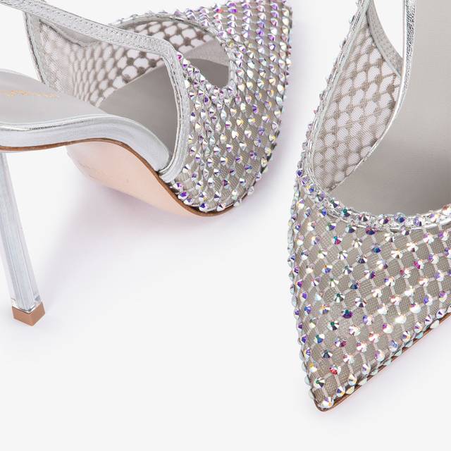 Le Silla Slingback gioiello rete argento eclissi 2025