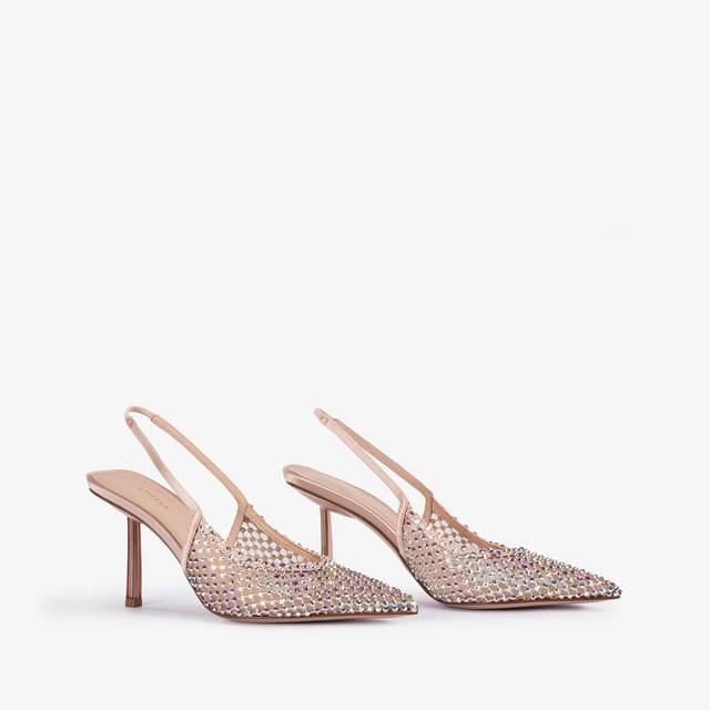Le Silla Slingback gioiello rete nude skin In Linea
