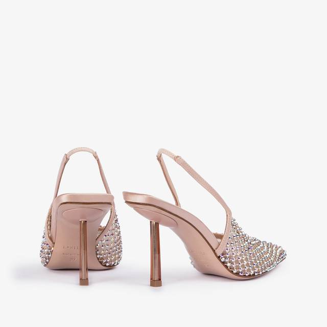 Le Silla Slingback gioiello rete nude skin In Linea