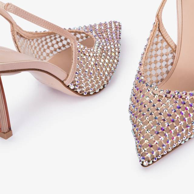 Le Silla Slingback gioiello rete nude skin In Linea