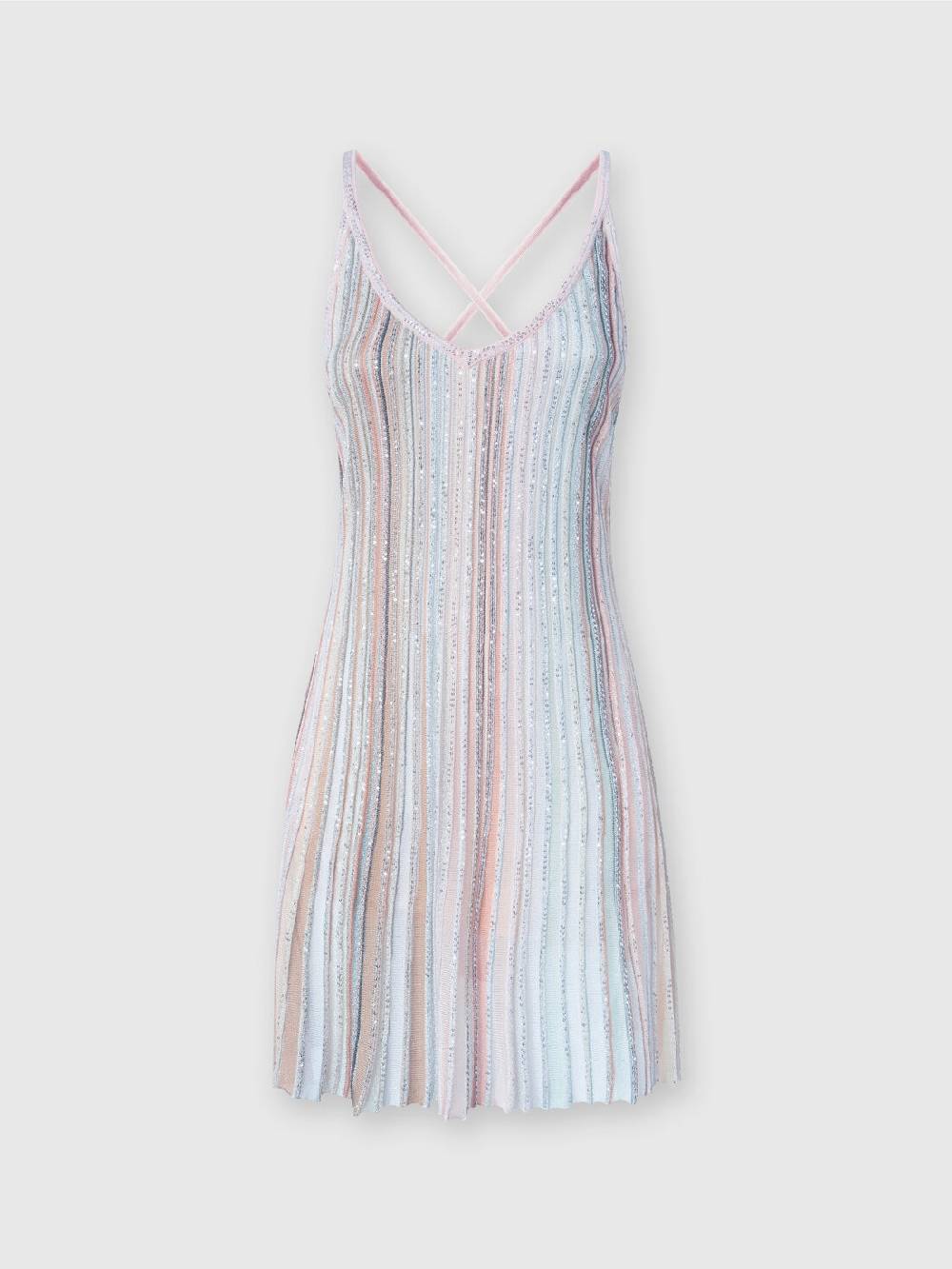 ﻿Missoni Mini-abito in maglia a righe verticali con paillettes Vendita Calda