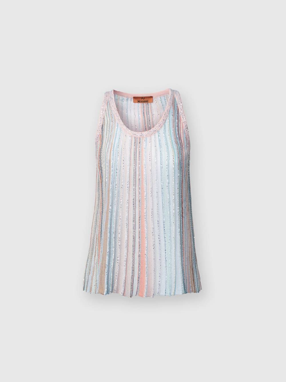 Missoni Canottiera in maglia a righe verticali con paillettes Offerta Pasqua