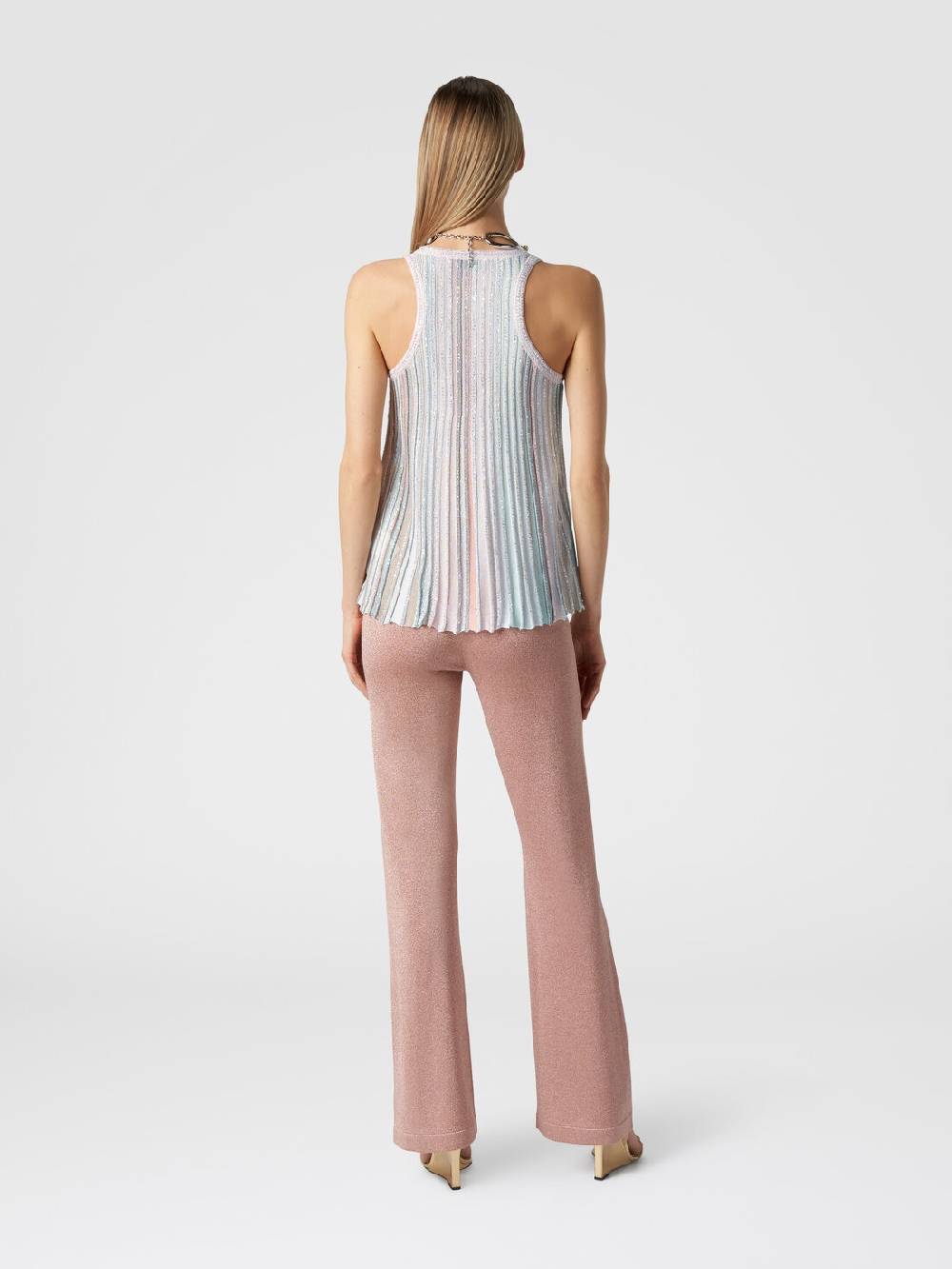 Missoni Canottiera in maglia a righe verticali con paillettes Offerta Pasqua