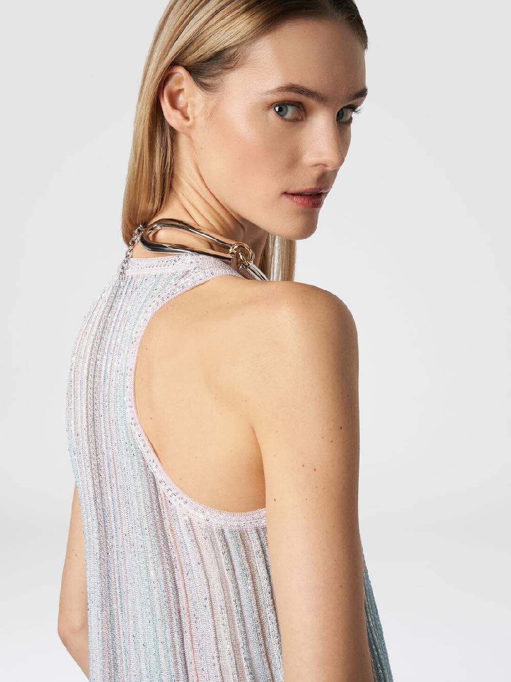 Missoni Canottiera in maglia a righe verticali con paillettes Offerta Pasqua