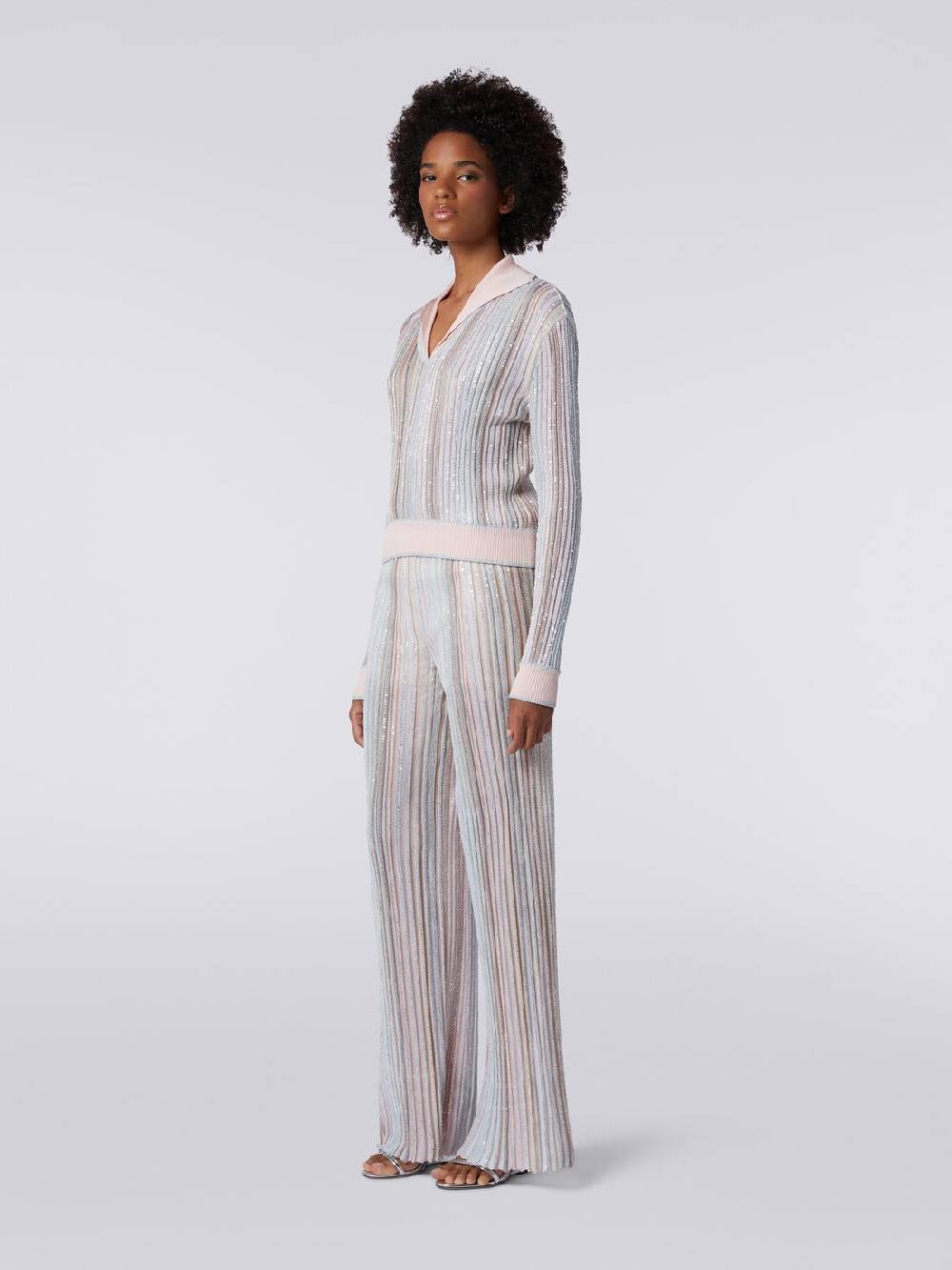 Missoni Top a maniche lunghe con righe verticali e paillettes Negozio