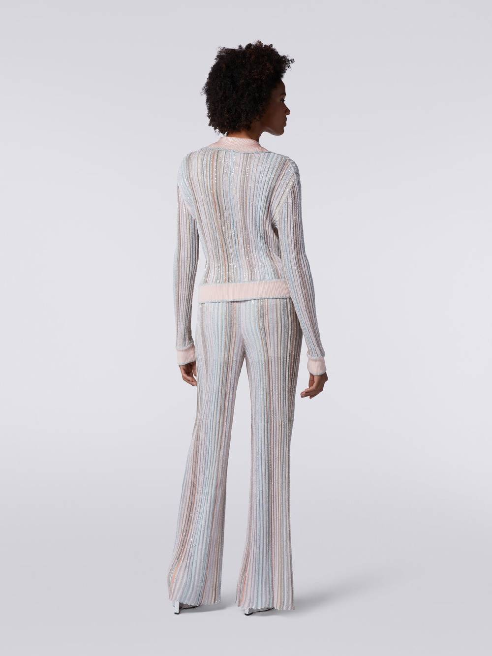 Missoni Pantaloni in maglia a righe verticali con paillettes In Saldo