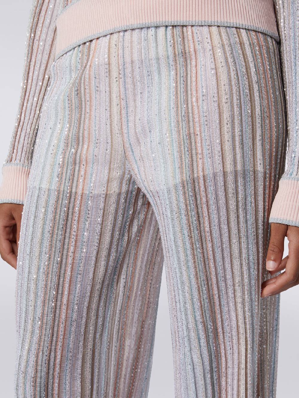 Missoni Pantaloni in maglia a righe verticali con paillettes In Saldo